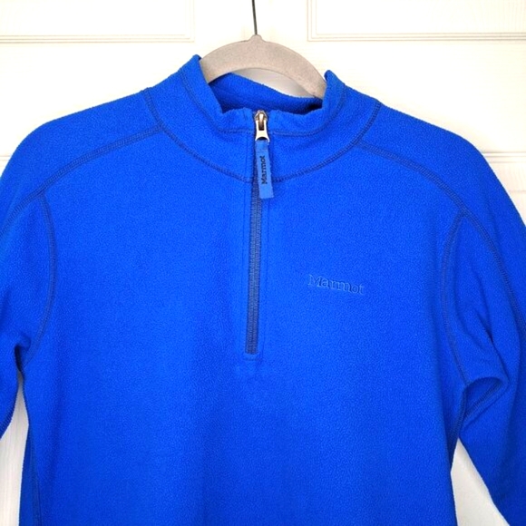 Marmot Blue Quarter Zip Fleece Pullover Size XL - Picture 3 of 6